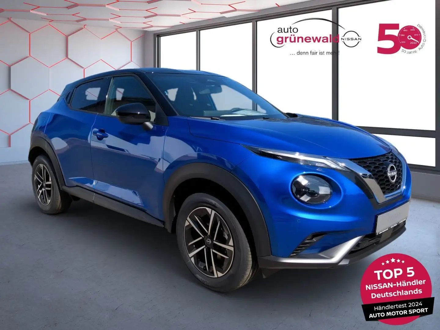 Nissan Juke 1.0 DIG-T N-Connecta,Sitzhzg,LED,NAVI, Bleu - 2