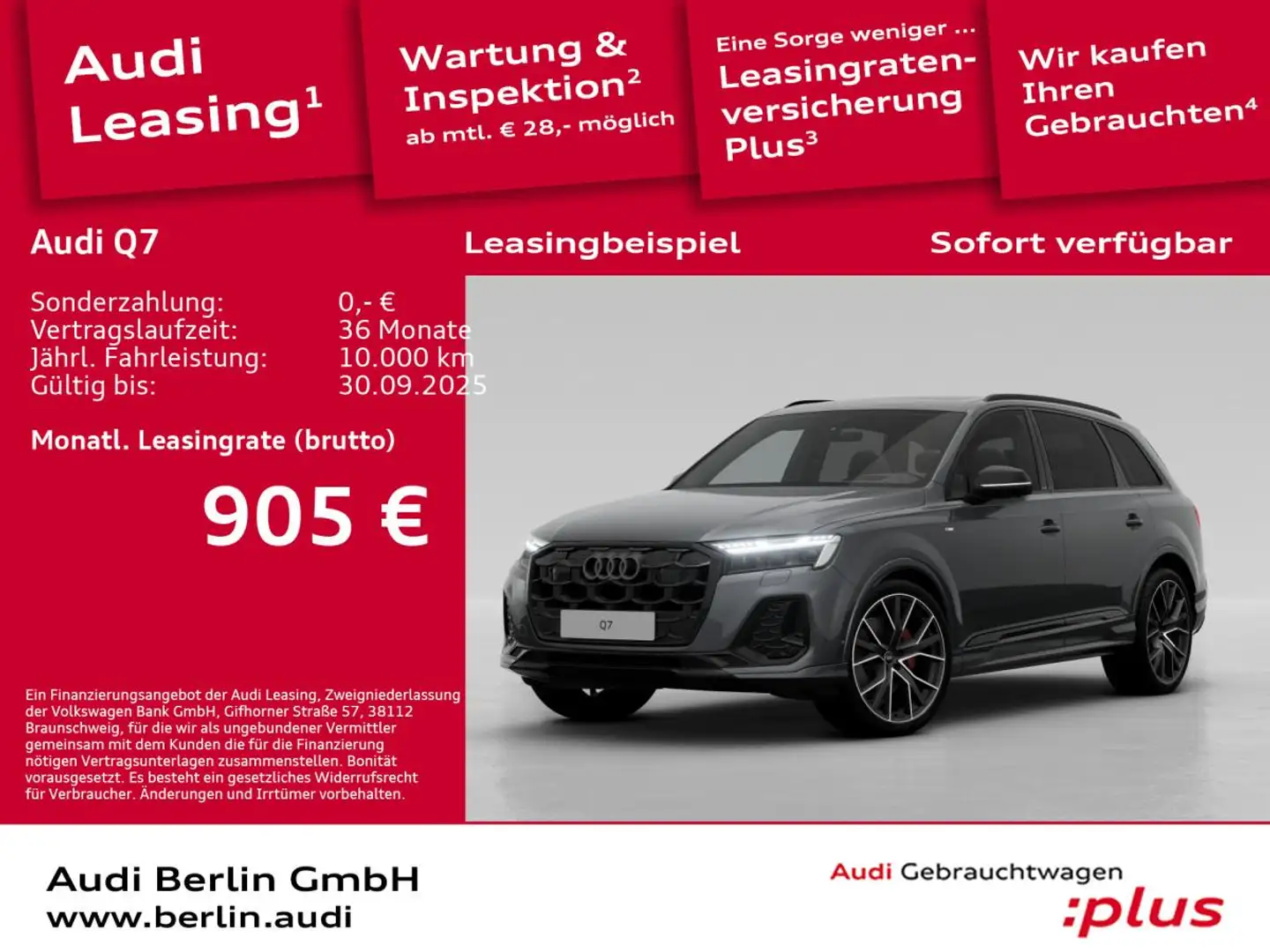 Audi Q7 S line 50 TDI qu. tiptr. Grau - 1