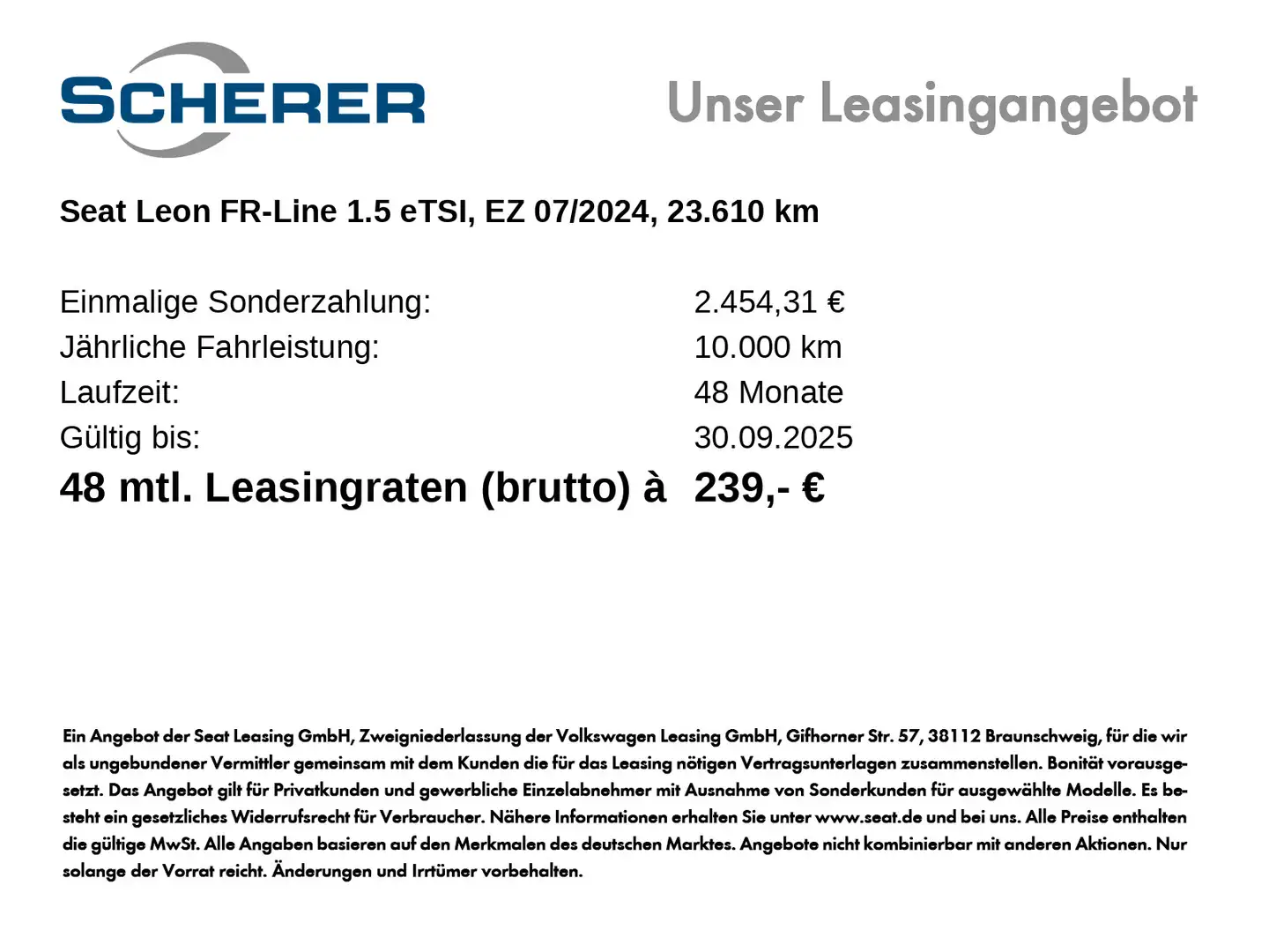SEAT Leon 1.5 eTSI FR-Line DSG/NAVI/RearView/Klima uv Negro - 2