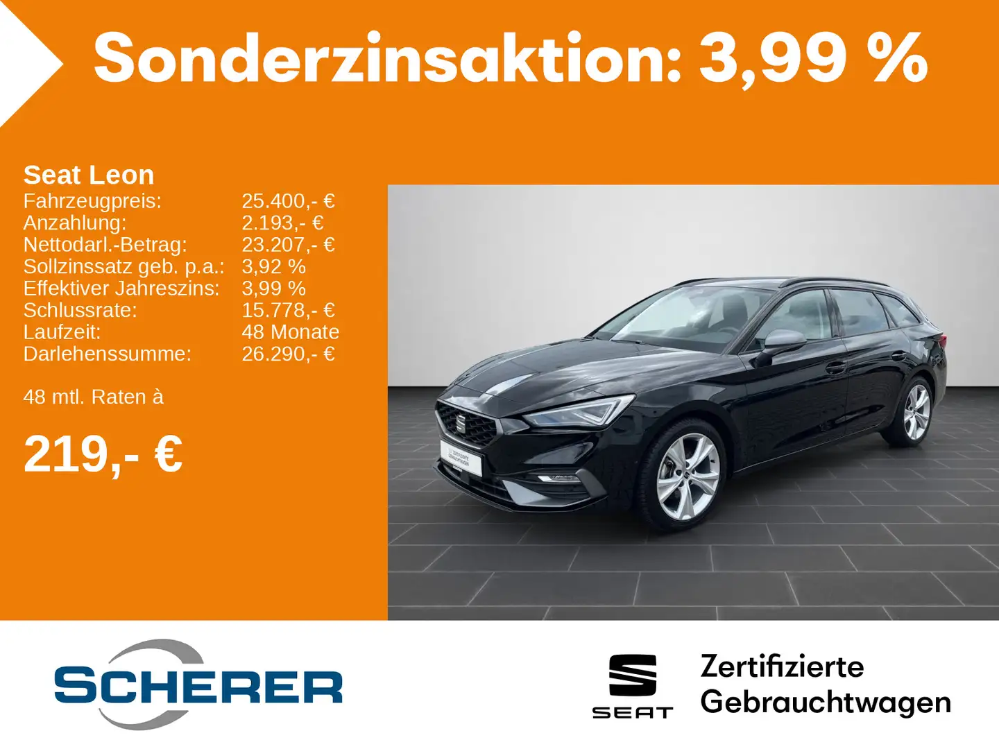 SEAT Leon 1.5 eTSI FR-Line DSG/NAVI/RearView/Klima uv Nero - 1