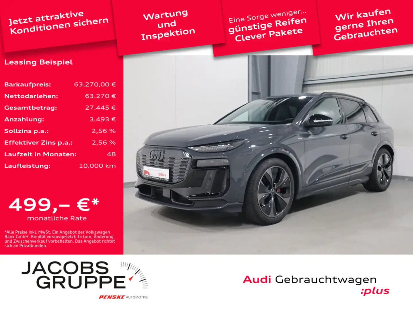 Audi Q6 e-tron S line edition one grey B&O*Matrix*TopView * Grau - 1