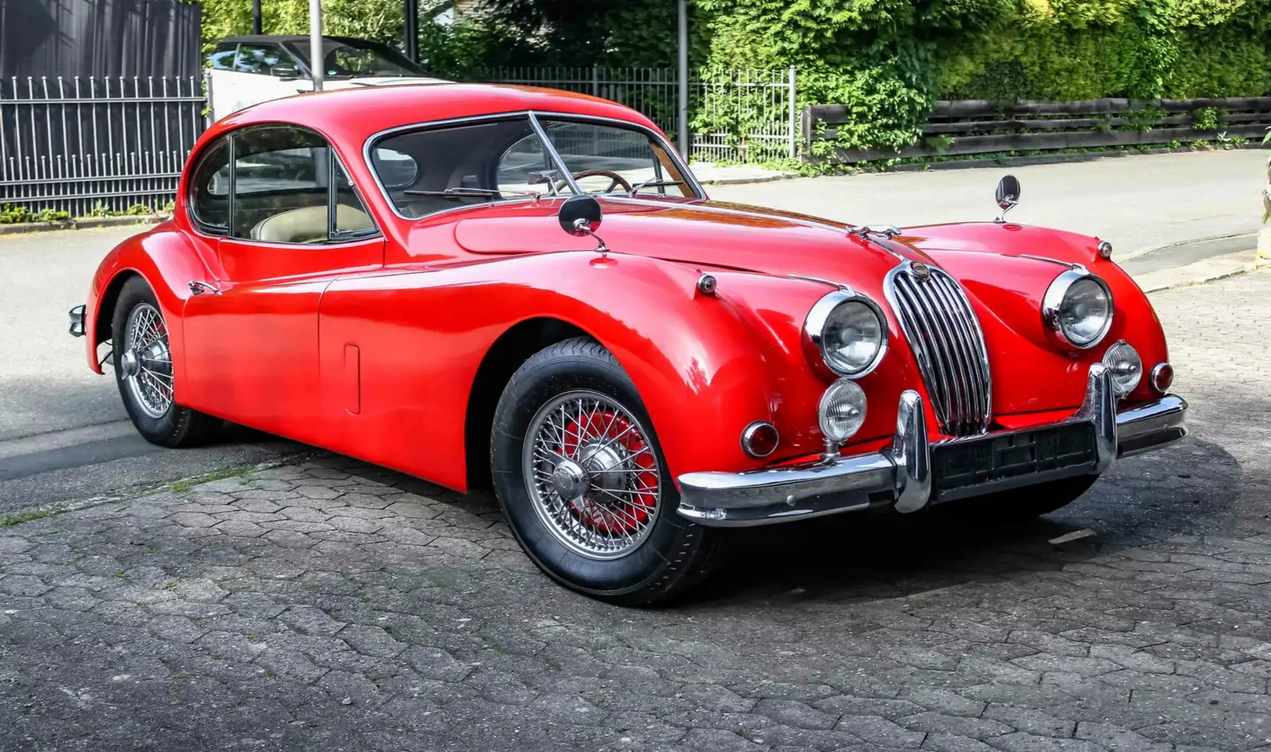 Jaguar XK 140 FHC aus 2.Hand Matching Nr Teilrestauriert Roşu - 1