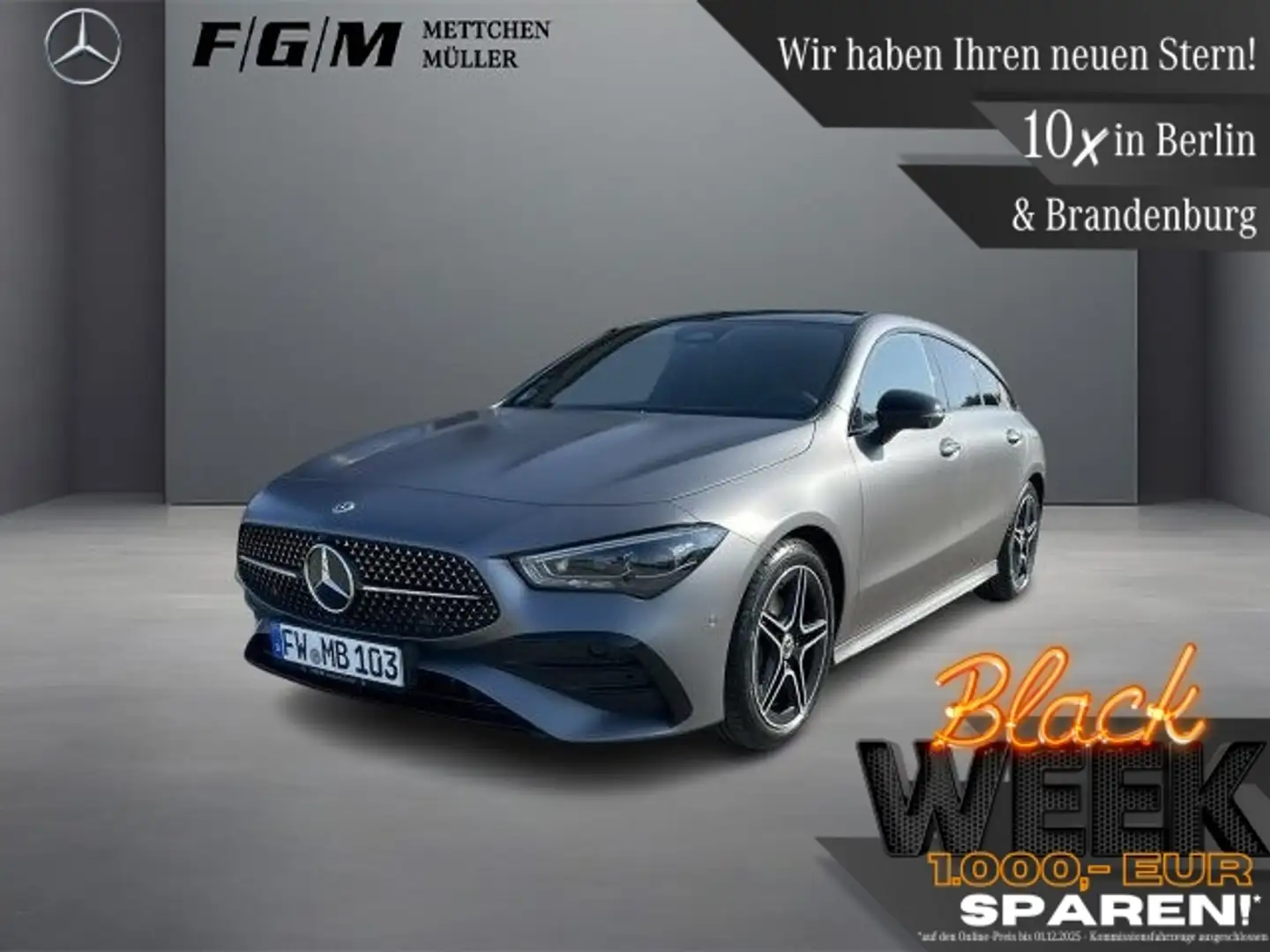 Mercedes-Benz CLA 180 SB AMG line MBeam|S-Dach|TWA|360|AHK Grijs - 1