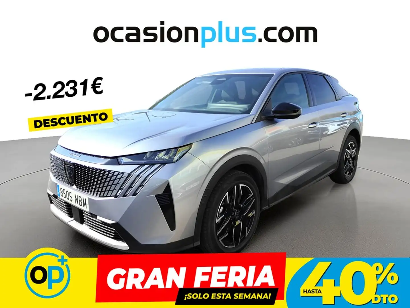 Peugeot 3008 Hybrid Allure eDCS6 145 Gris - 1