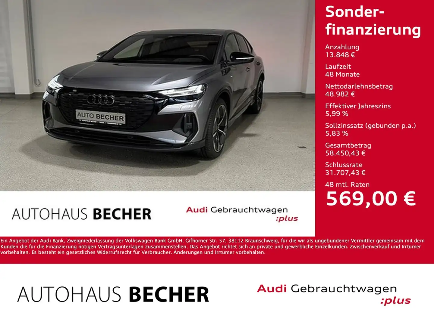 Audi Q4 e-tron Sportb 40 /AHK/Navi/Pano/LED/ Gris - 1