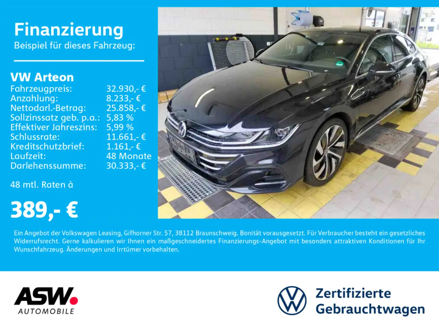 Volkswagen Arteon R-Line 2.0 TDI DSG LED Navi RFK PANO ACC Zwart - 1