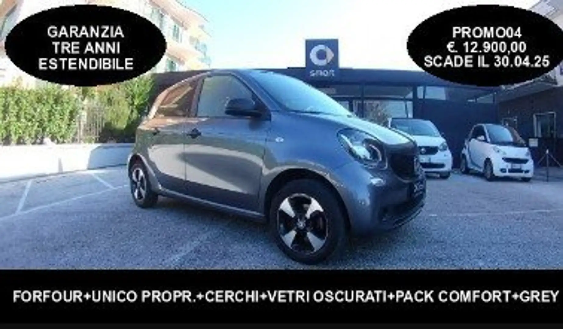 smart forFour 1.0 70 UNICO PROPR.+CERCHI IN LEGA+PACK COMFORT Grigio - 1