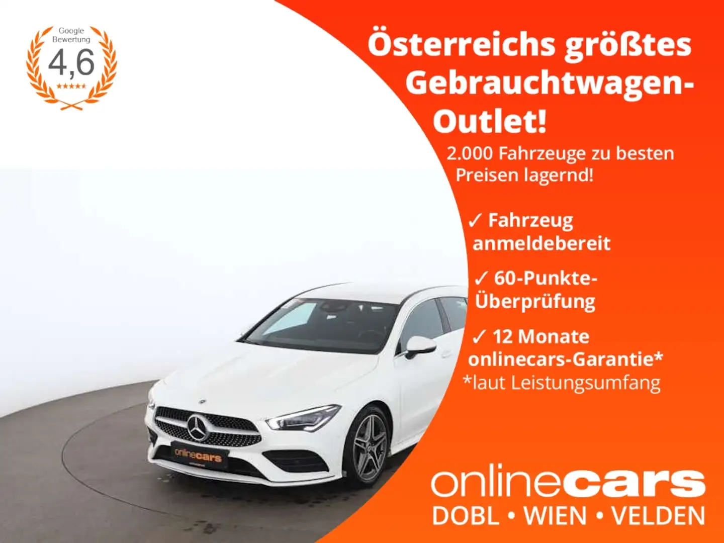 Mercedes-Benz CLA 220 d SB AMG Line Aut LED NAVI LEDER SITZHZG Weiß - 1