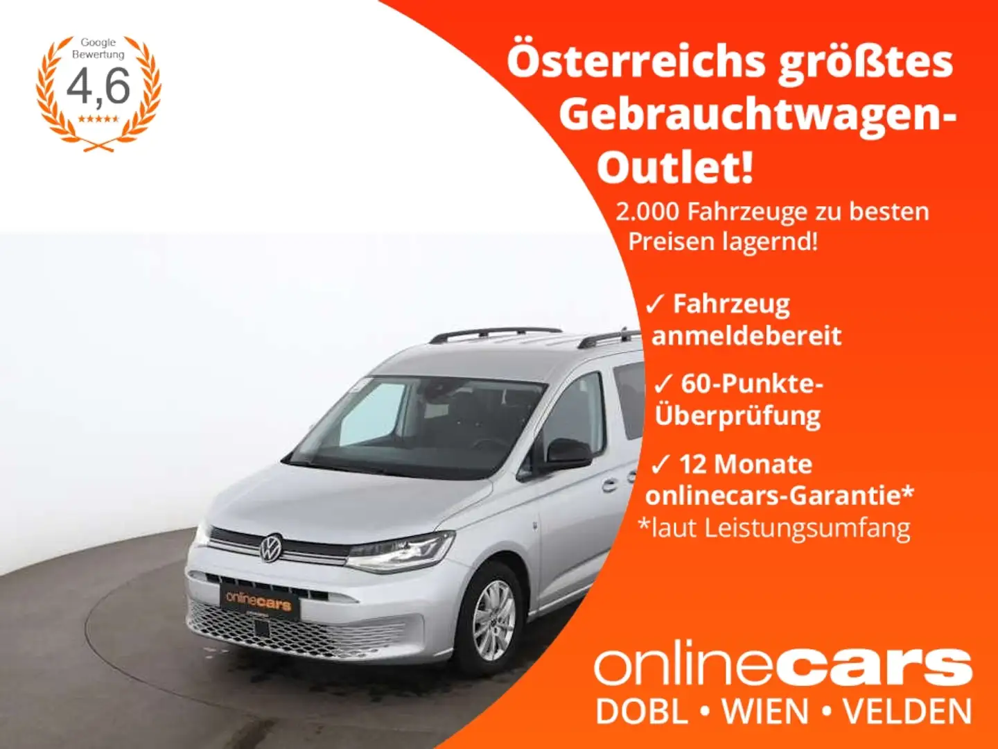 Volkswagen Caddy 2.0 TDI Life Maxi Aut 7-SITZER LED STANDHZ Silber - 1