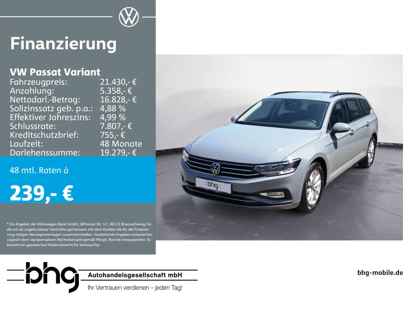 Volkswagen Passat Variant 2.0 TDI Business #LED #CarPlay #A Gris - 1