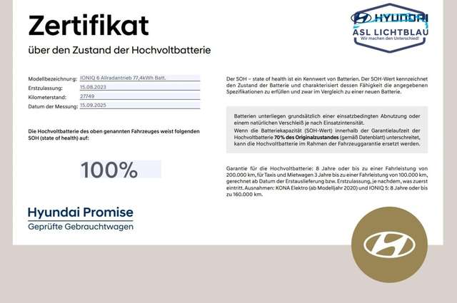 Hyundai IONIQ 6 Allradantrieb 77,4kWh Batt. UNIQ digit. Außensp...