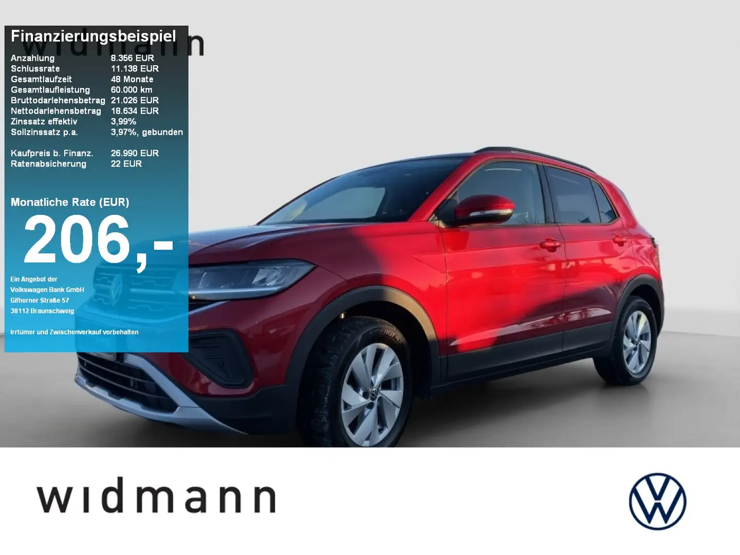 Volkswagen T-Cross Life 1.5 TSI 150 PS DSG Navi ACC Kamera Rot - 1