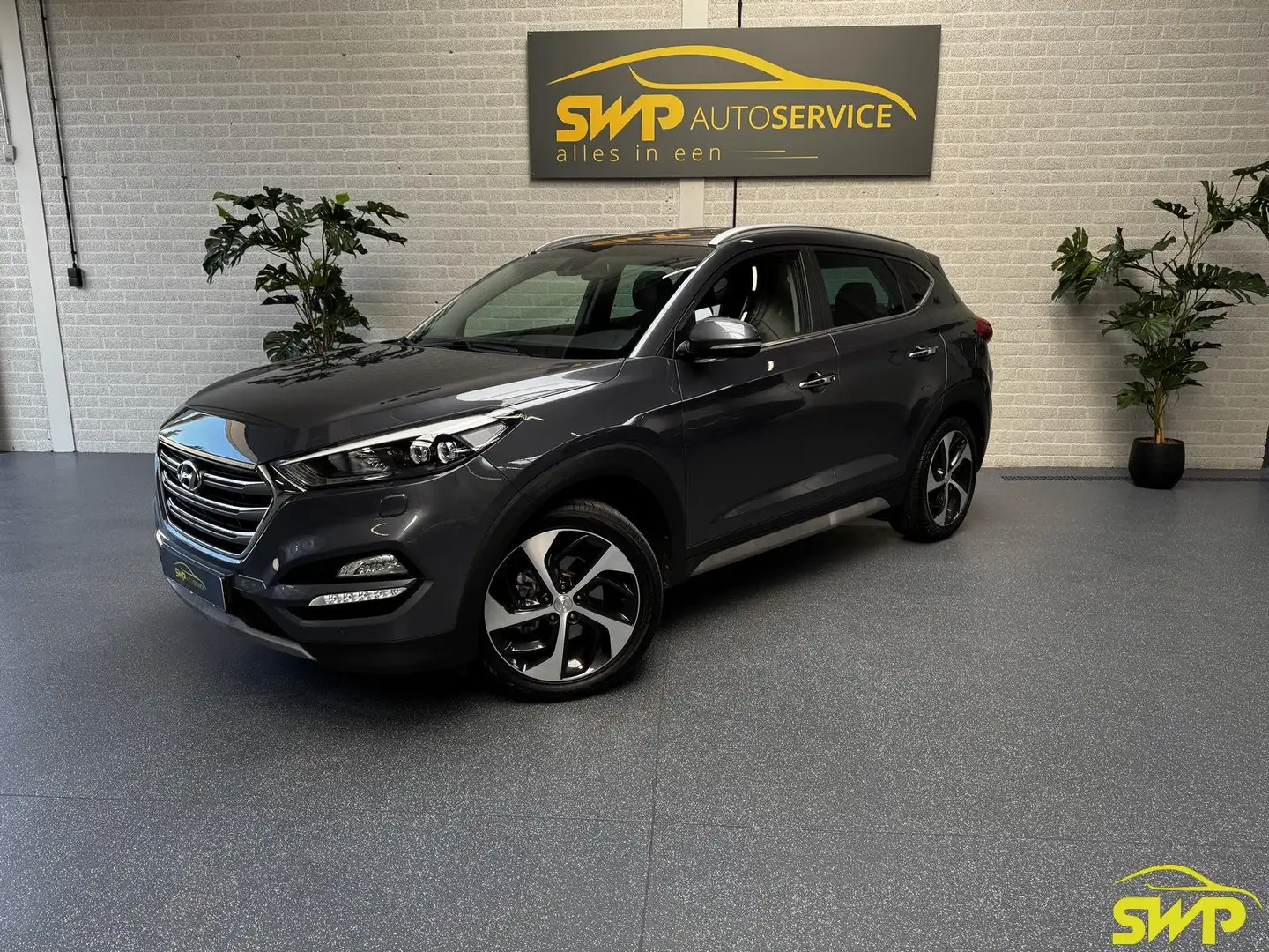 Hyundai TUCSON 1.6 T-GDi Premium | 177 PK | Leer | Elektrisch sto Gris - 1