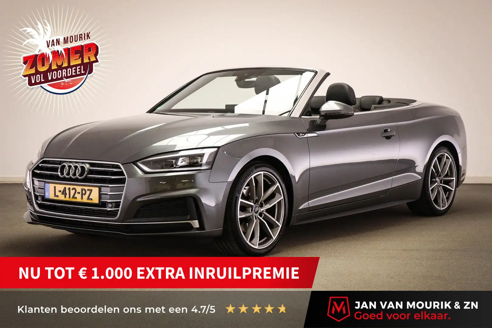 Audi A5 Cabriolet 2.0 TFSI MHEV Design Pro Line Plus | VIR Grijs - 1