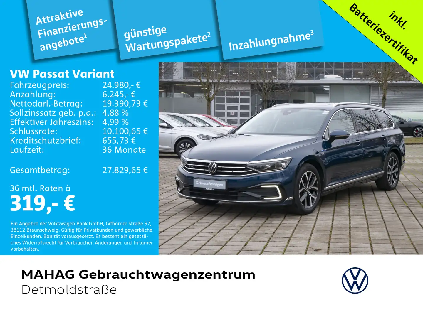 Volkswagen Passat Variant GTE 1.4 eHybrid Navi LED HUD Kame Blau - 1