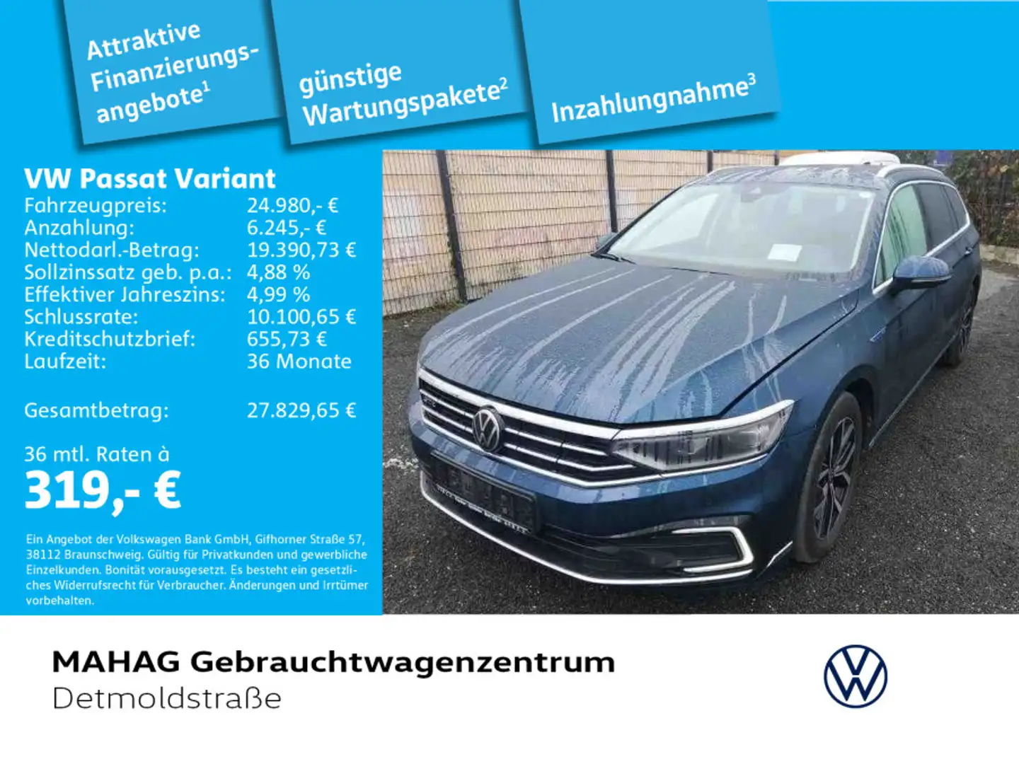 Volkswagen Passat Variant GTE 1.4 eHybrid Navi LED HUD Kame Blau - 1