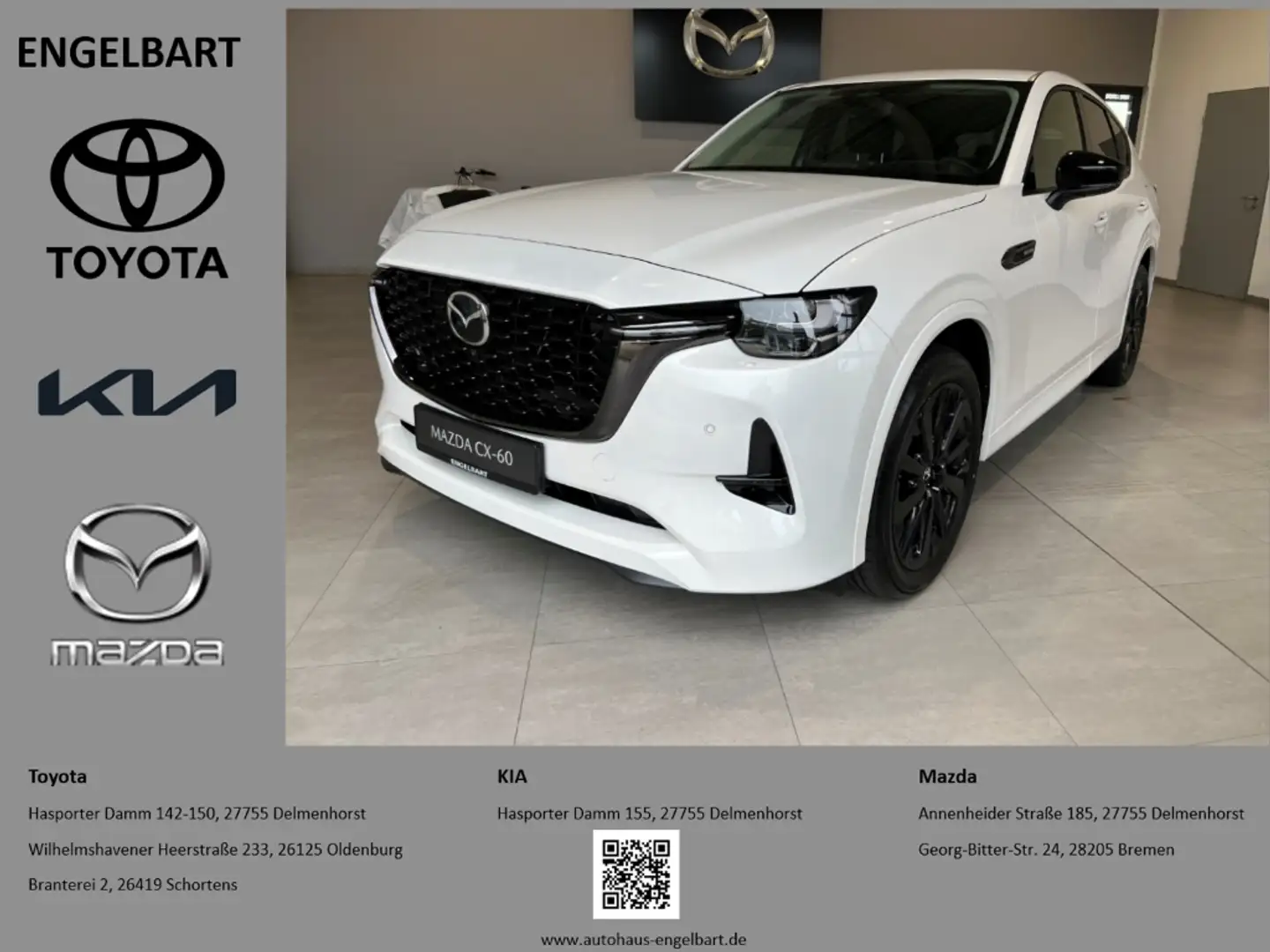 Mazda CX-60 3.3D 2WD Homura Driver-Paket Sound-Paket LEDER HUD Wit - 1