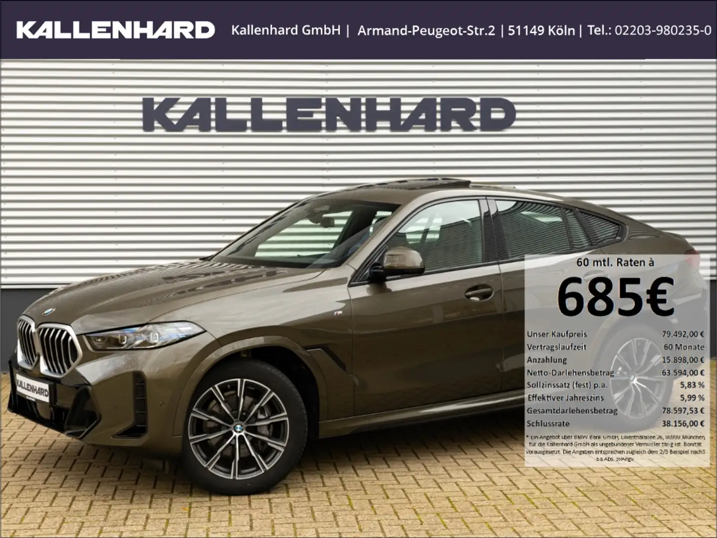BMW X6 40 i xDrive M Sport -Pano-AHK-DrivingAss Grau - 1