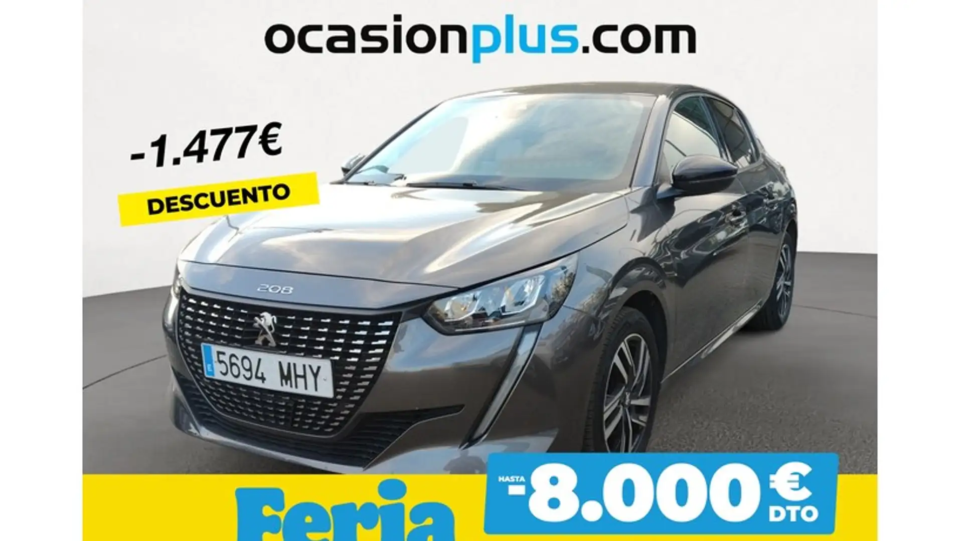 Peugeot 208 1.2 Puretech S&S Allure 100 Gris - 1