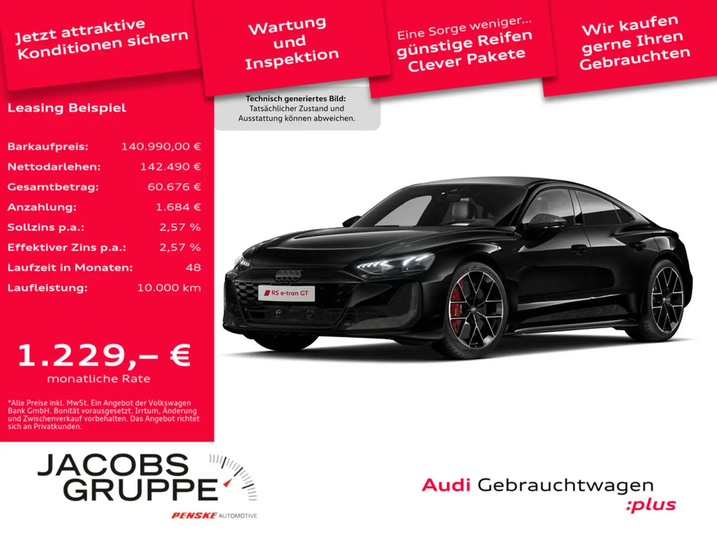 Audi RS e-tron GT performance quattro ACC*Matrix-Laser*B&O*HuD*360°K Negru - 1