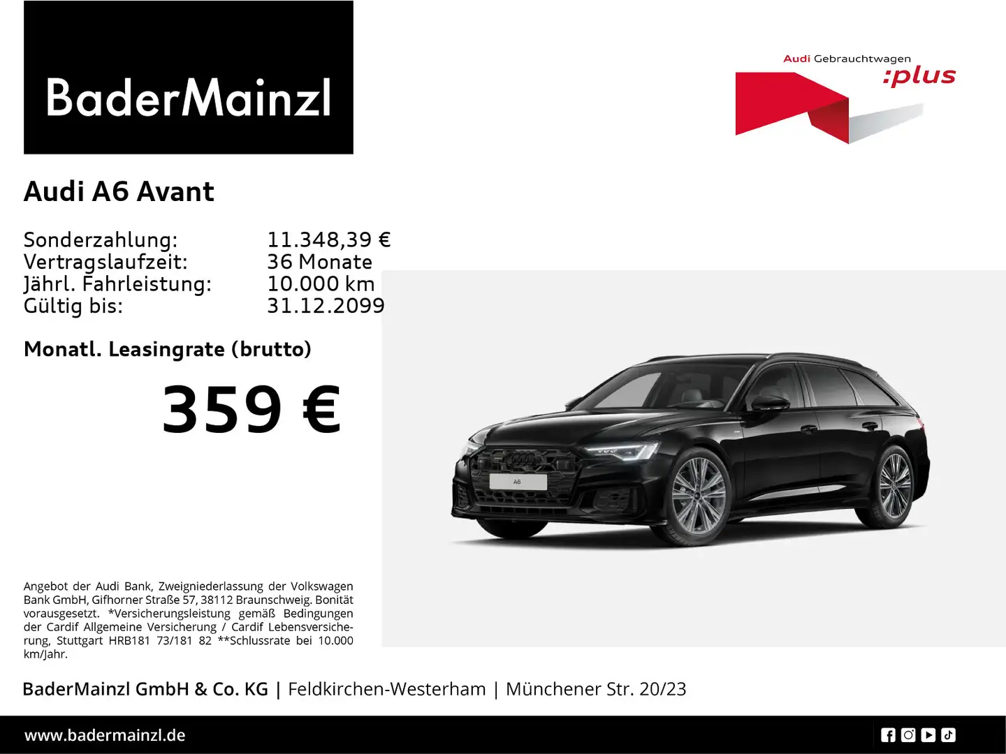 Audi A6 50 TDI quattro S line AHK Matrix HUD Schwarz - 1