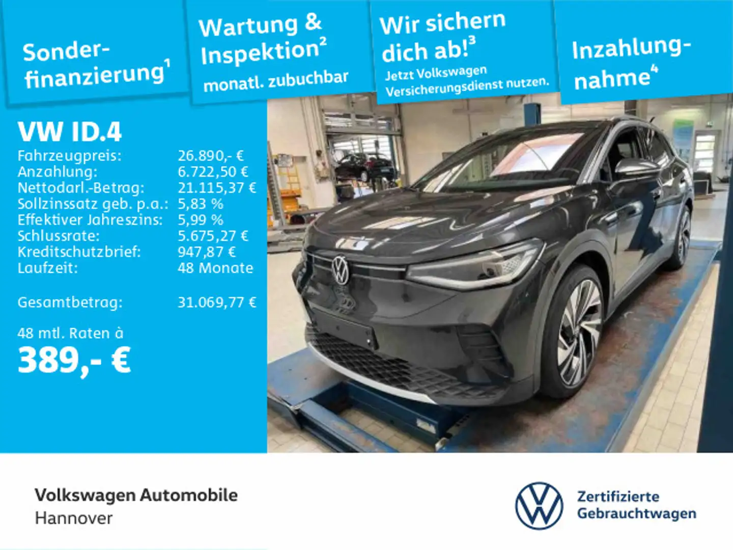 Volkswagen ID.4 Pro Performance Tech Navi AHK LED Pano Kame Grau - 1