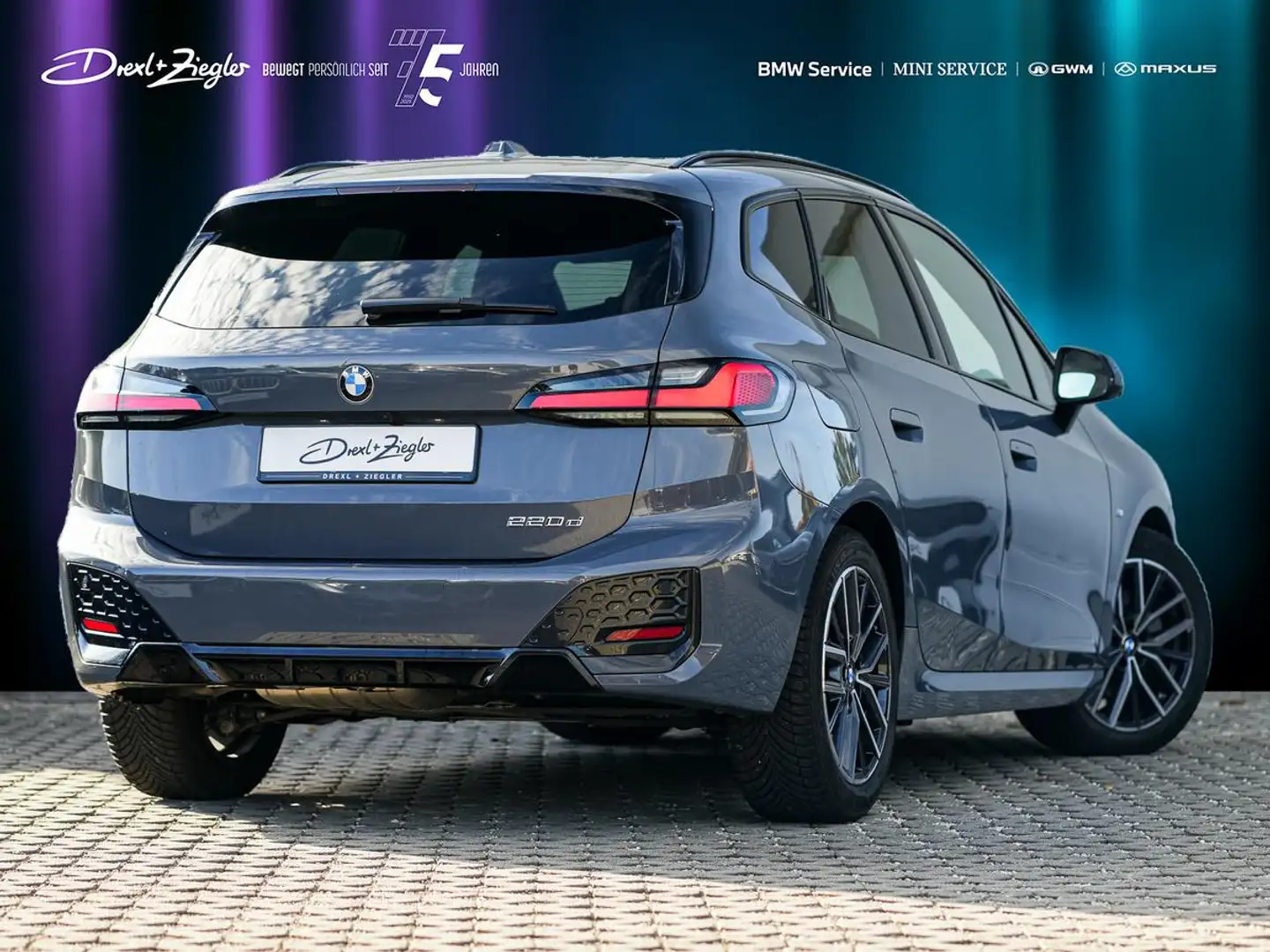 BMW 220 220d Active Tourer M-Sport AHK PANO HuD H&K 360° Grau - 2