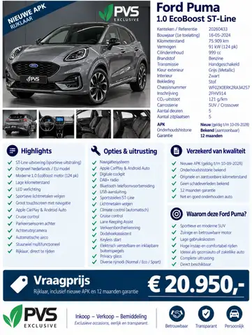 2024 Ford Puma in Grey for sale