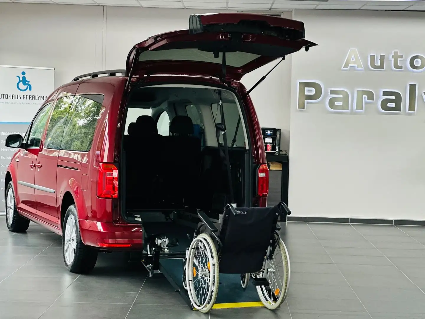 Volkswagen Caddy Maxi 1.4 DSG Behindertengerecht-Rampe Rot - 1