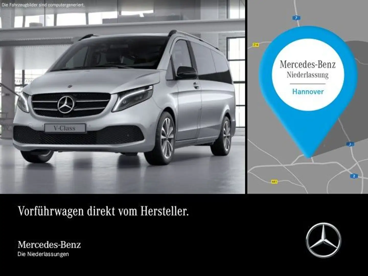Mercedes-Benz V 300 d EDITION+SportP+9G+LED+Kamera+MBUX+Navi+DIS Silber - 1