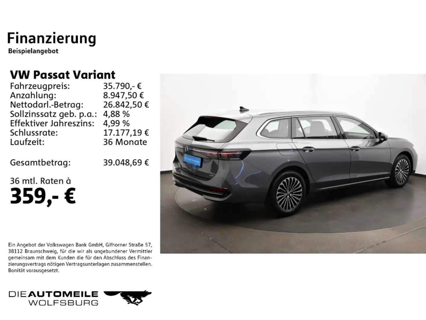 Volkswagen Passat Variant 1.5 eTSI DSG Elegance NAVI/IQ/HEA Grau - 2