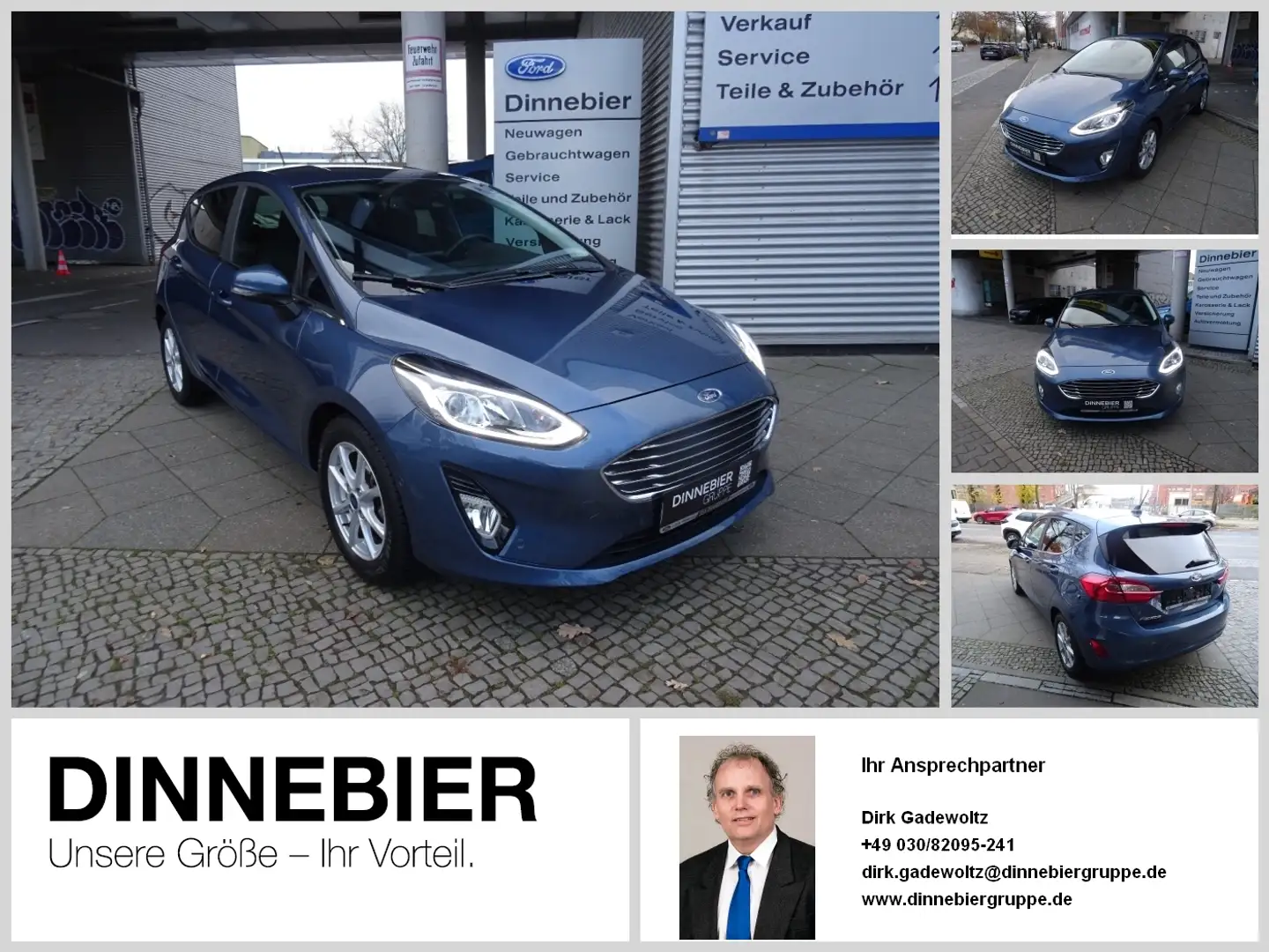Ford Fiesta Titanium+Autom.+PDC+Sitzh.+Ganzi. Fernlichtass. PD Blu/Azzurro - 1