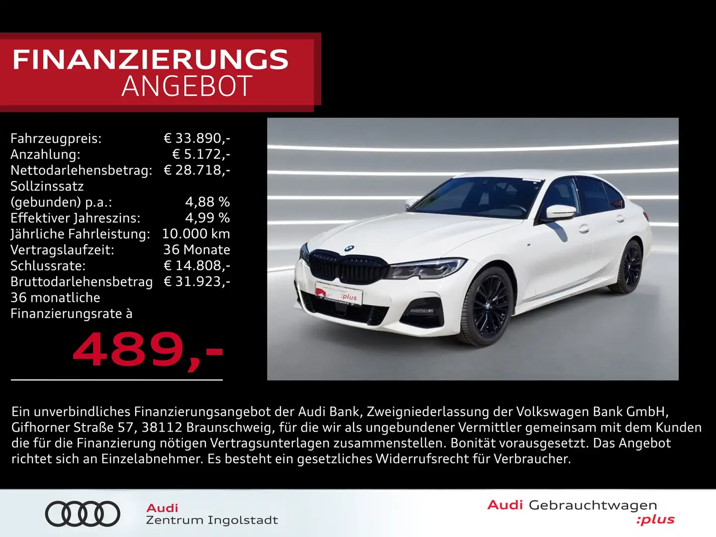 BMW 320 d xDrive M Sport LASER AHK Leder Head-up 19" M Spo Blanc - 1