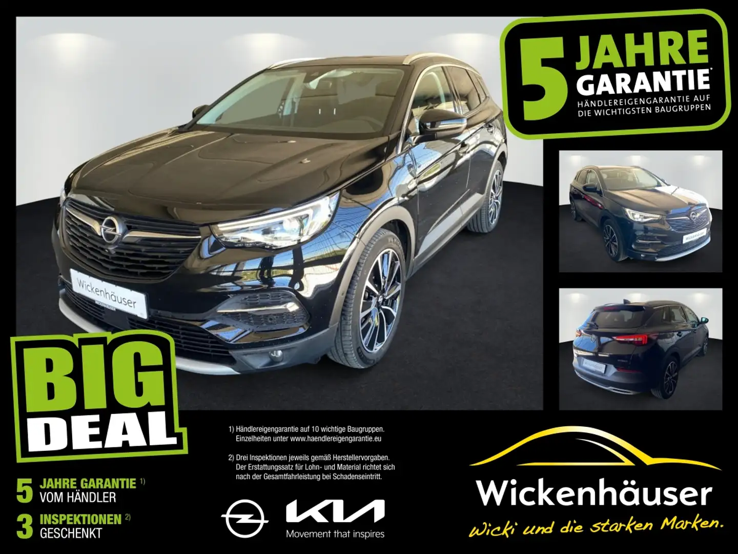 Opel Grandland 1.6 Hybrid Ultimate VOLLAUSSTATTUNG!!! Zwart - 1