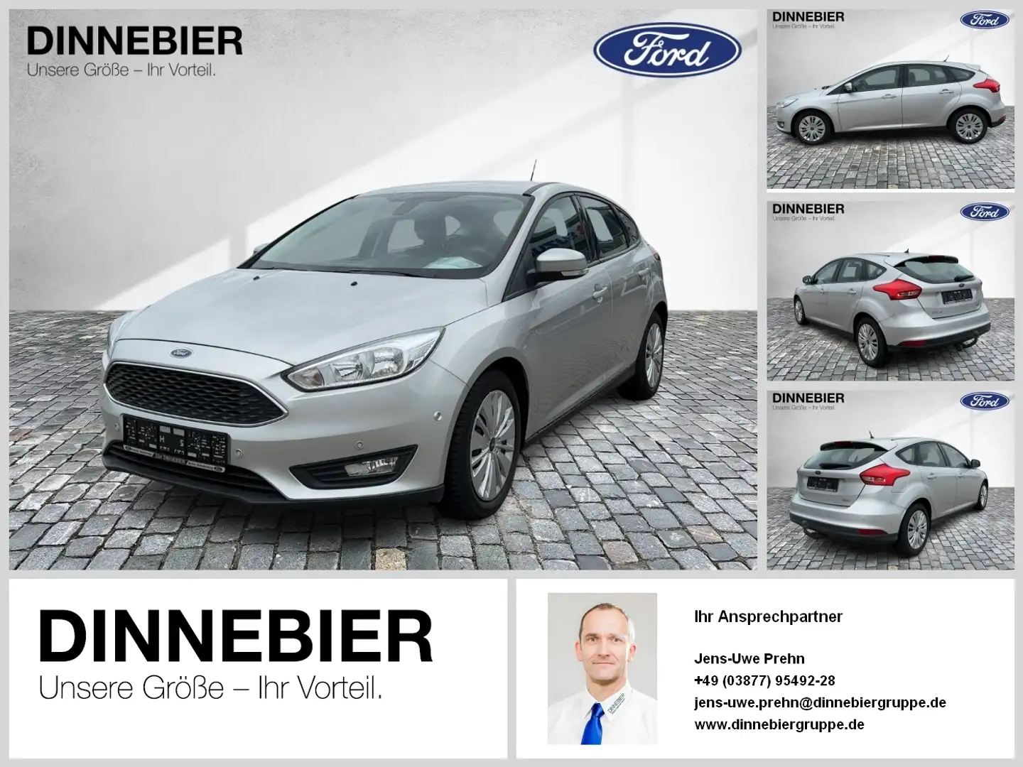 Ford Focus 1.0 74kW Klima SHZ+ LenkradHZ DynLi W-Paket Silber - 1