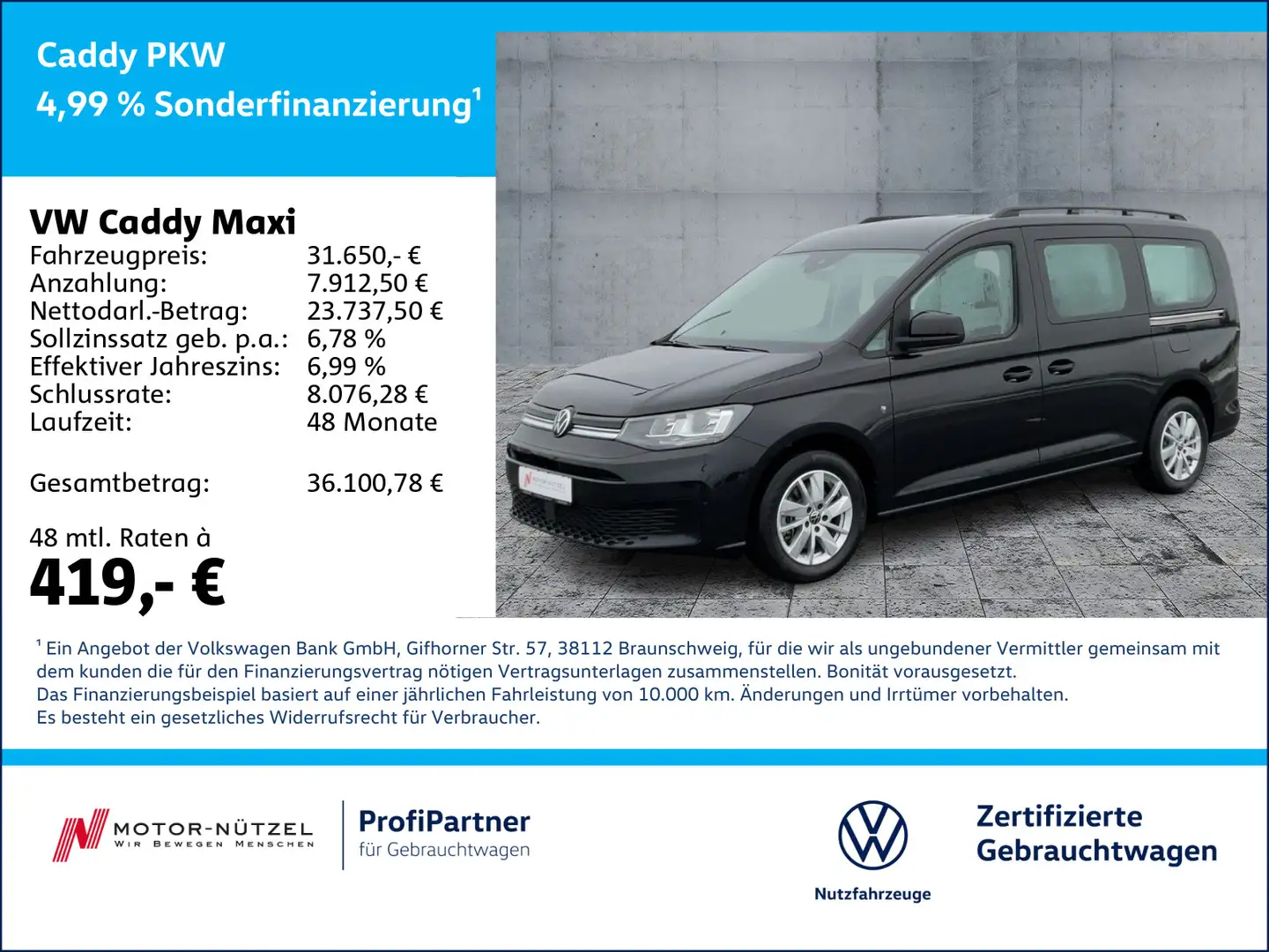 Volkswagen Caddy 2.0TDI DSG LIFE NAV+ACC+SHZ+2xPDC+DAB Zwart - 1