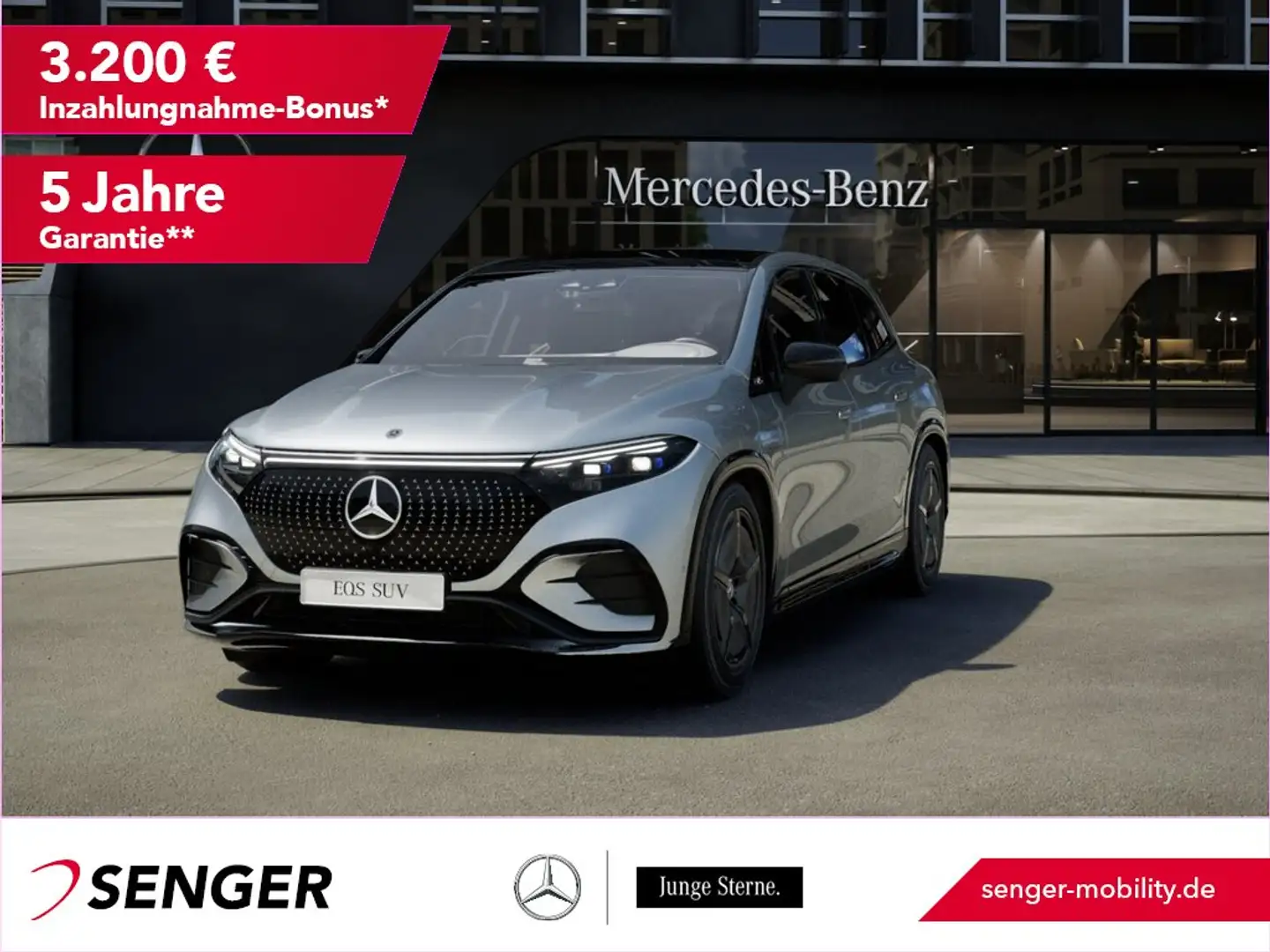 Mercedes-Benz EQS SUV EQS 450 4M SUV AMG Distronic Airmatic AHK 360°-K Zilver - 1