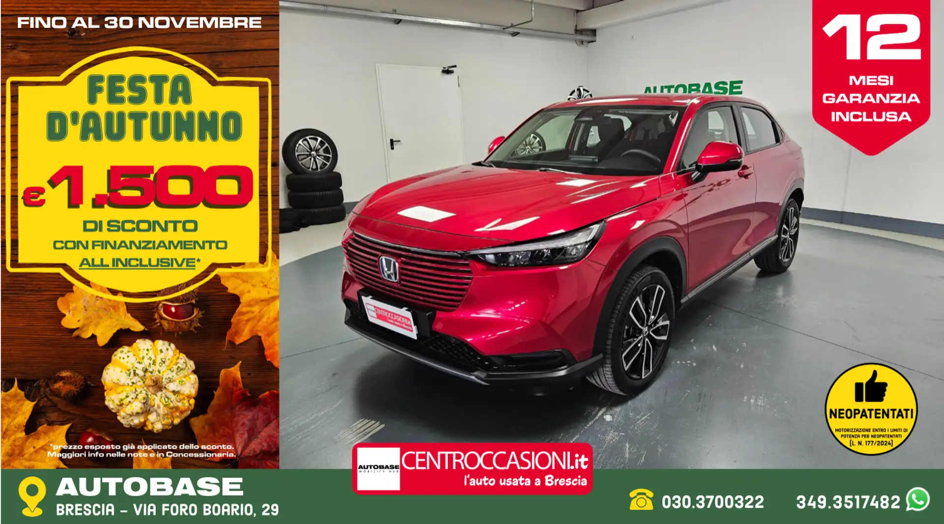 Honda HR-V 1.5 hev Elegance ecvt Rouge - 1