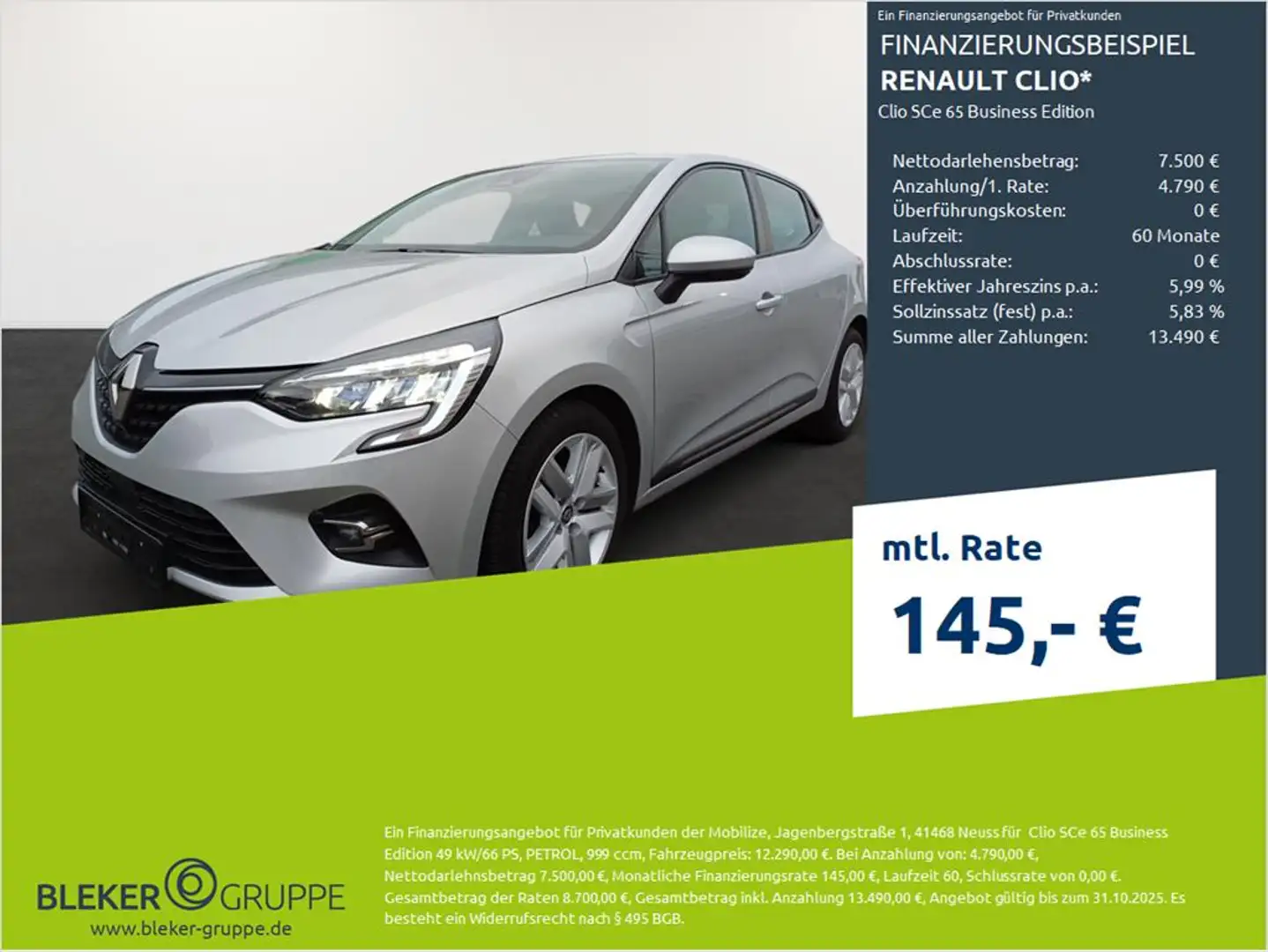 Renault Clio Clio SCe 65 Business Edition Grau - 1