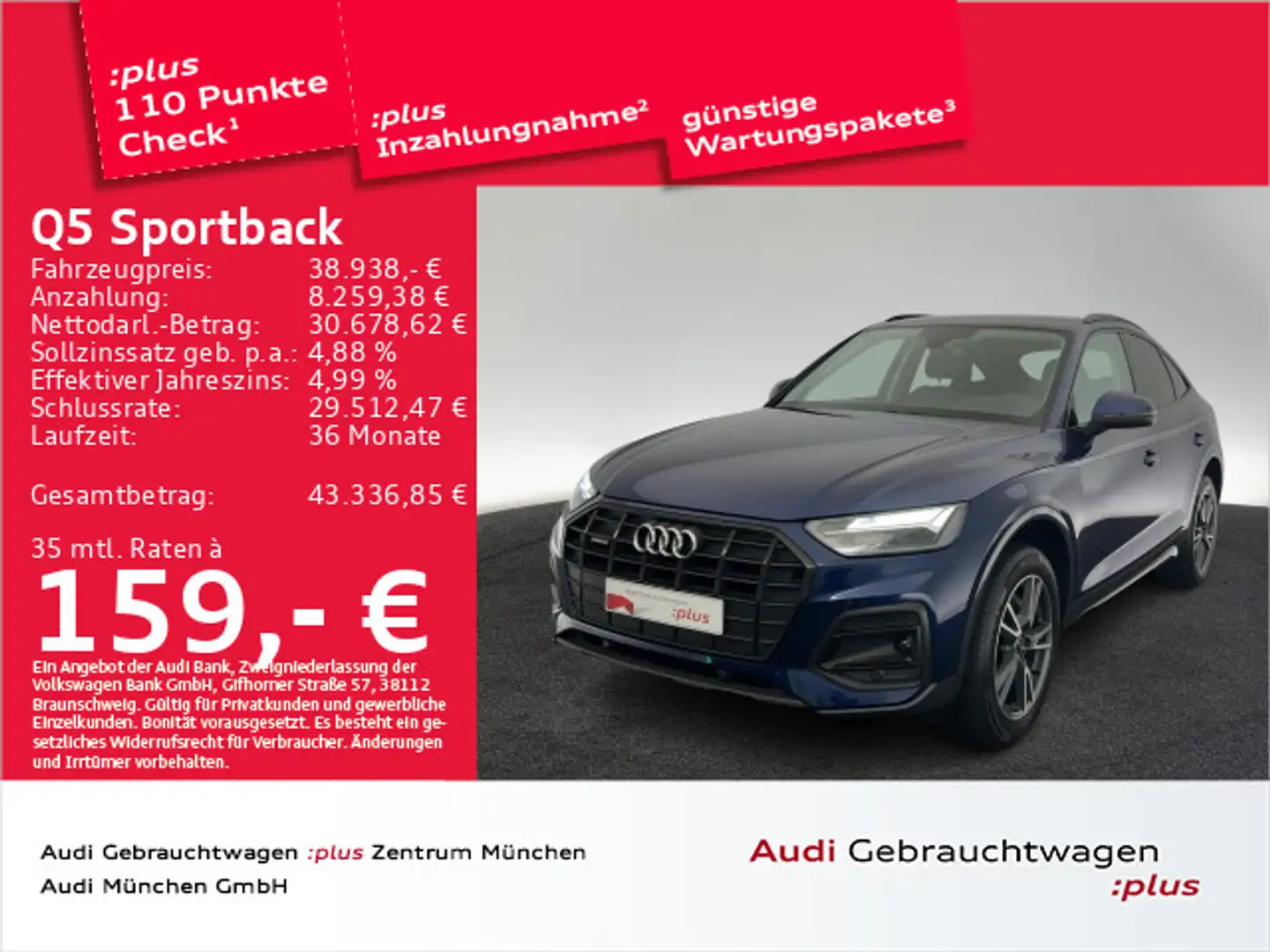 Audi Q5 40 TDI qu. advanced AHK/Navi+/Leder Azul - 1