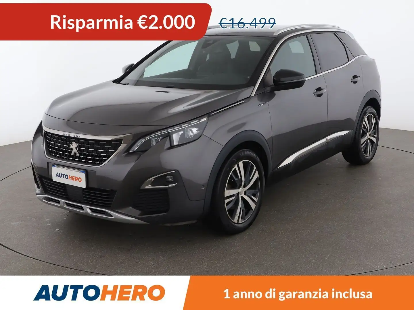 Peugeot 3008 1.6 Blue-HDi GT Line 120 CV EAT6 Grijs - 1