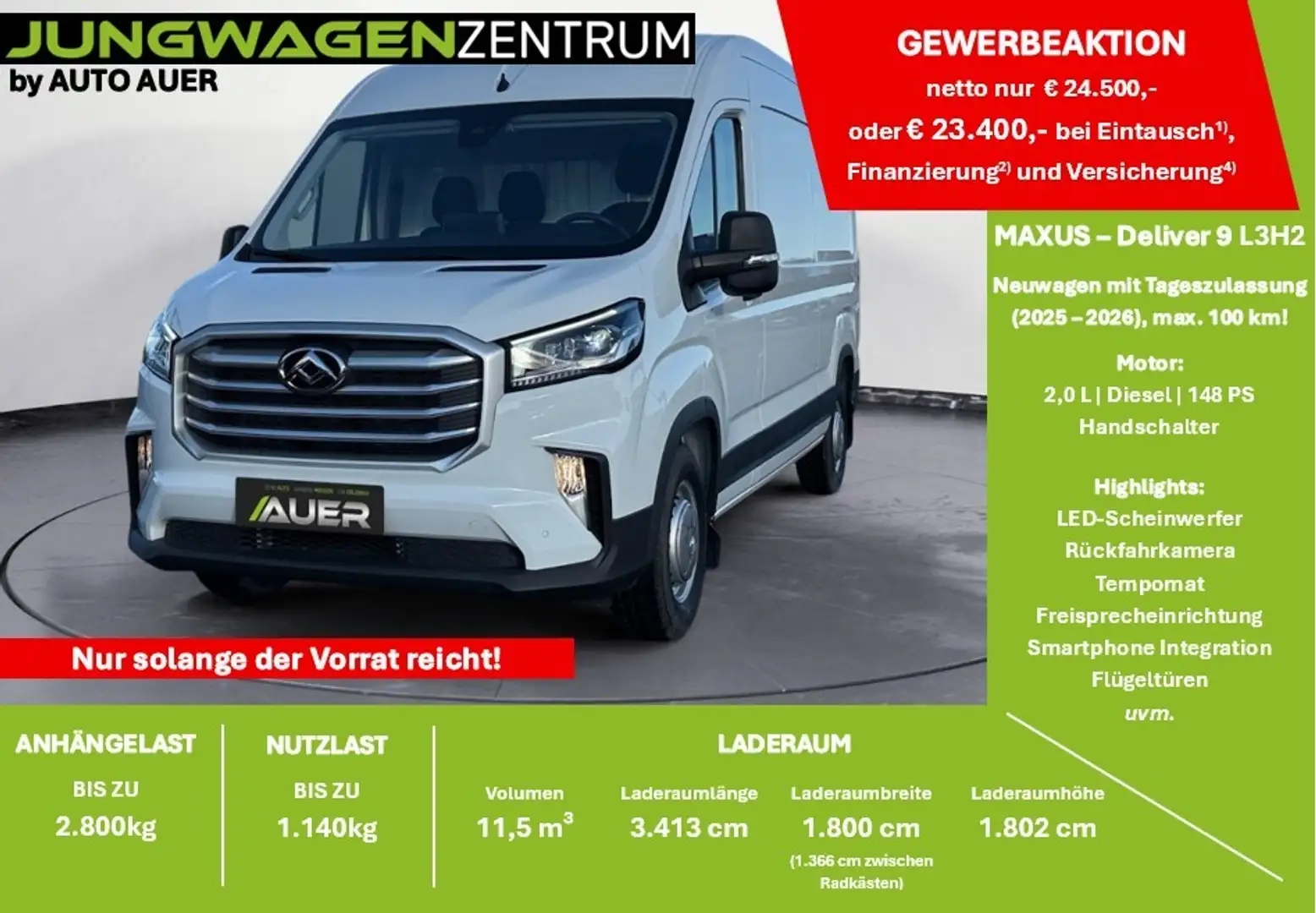 Maxus Deliver 9 Deliver 9 L3H2 2,0D| LED | Kam | Temp | netto 2... Weiß - 2