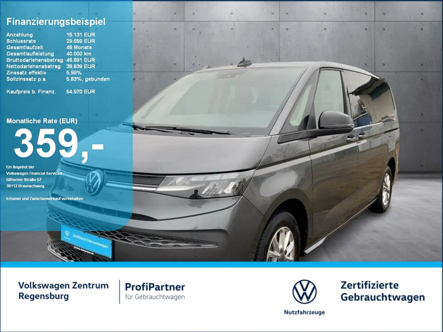 Volkswagen T7 Multivan Multivan Life TDI DSGH LÜ AHK SHZ LED NAVI Grau - 1