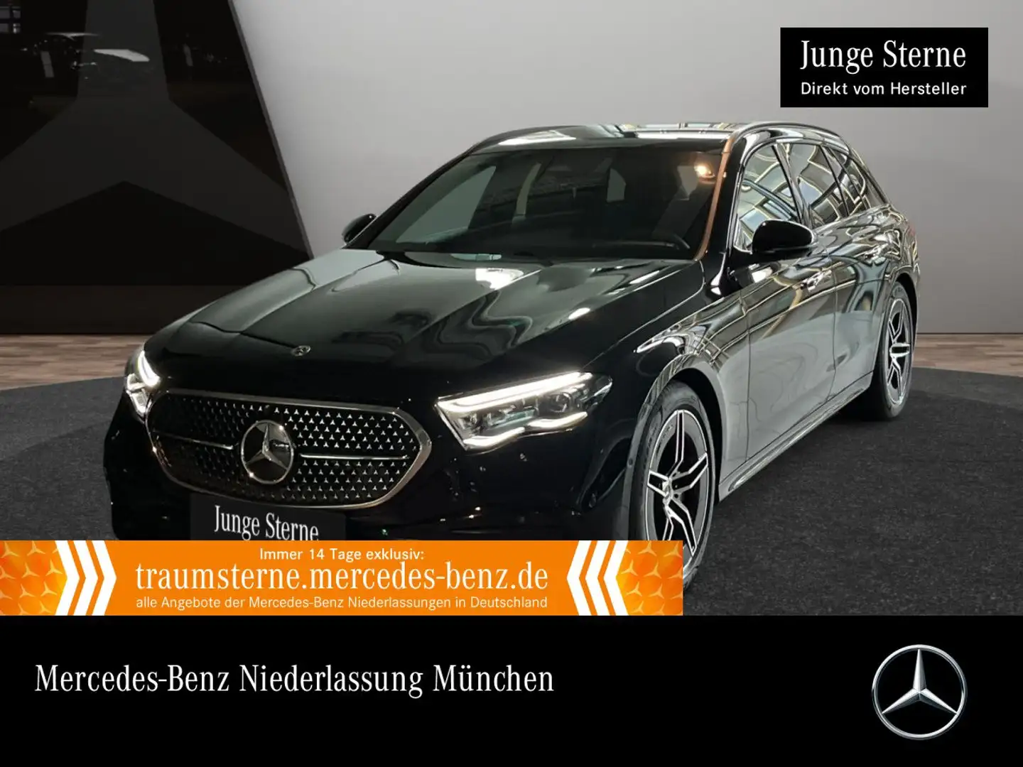 Mercedes-Benz E 300 e T Hybrid AMG 360° Pano Distr. AHK Night 9G Schwarz - 1