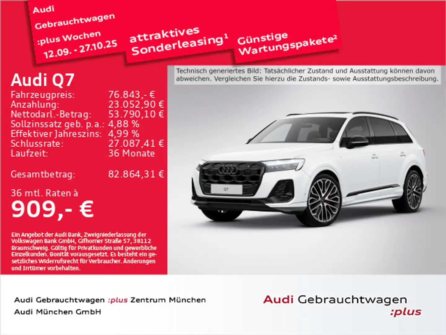 Audi Q7 50 TDI qu. S line Pano/Virtual+/ACC/B&O/HD-Ma Weiß - 1