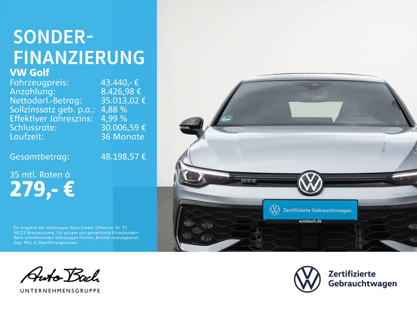 Volkswagen Golf GTE VIII GTE Black Style 1.5 TSI DSG, Panoramad Argintiu - 2