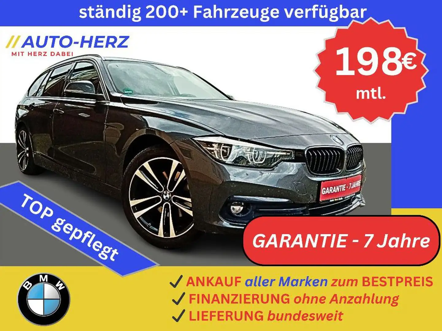 BMW 320 d Touring Sport Line Leder+LED+Klimaaut+Sitzh Grau - 1
