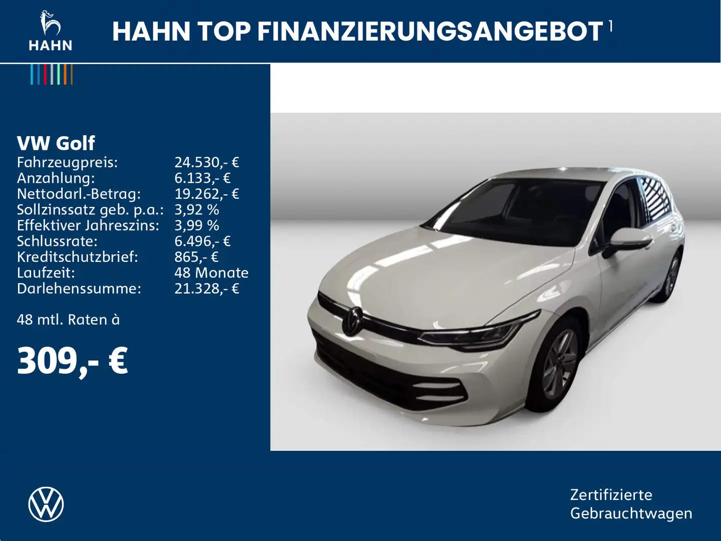 Volkswagen Golf VIII 1.5 TSI Life Business LED Navi CAM Weiß - 2
