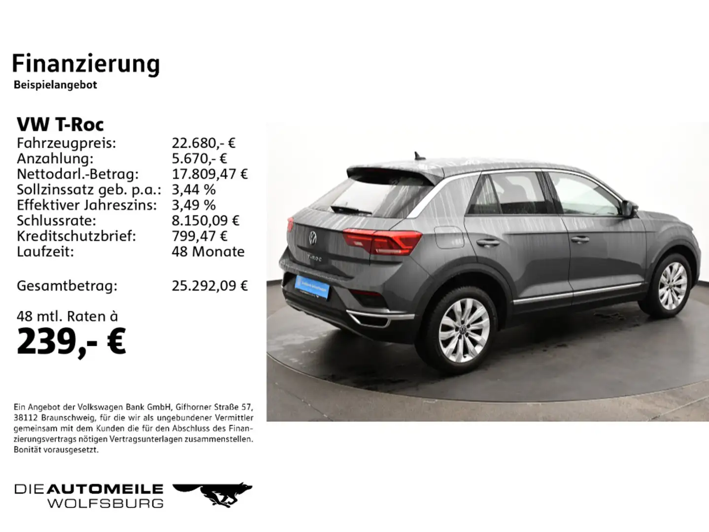 Volkswagen T-Roc 1.5 TSI Sport Rückfahrkam/LED/Navi Grau - 2
