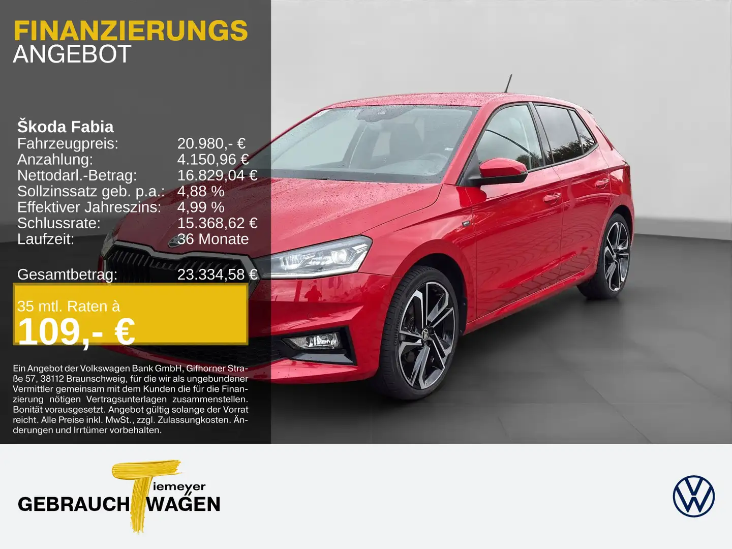 Skoda Fabia 1.5 TSI DSG SELECTION LM18 VIRTUAL SITZHZ Rot - 1